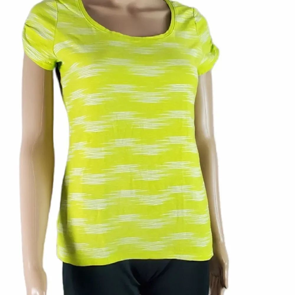 Columbia Yellowish Green & White T-Shirt